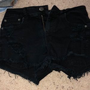 American Eagle Black High Waisted Shorts